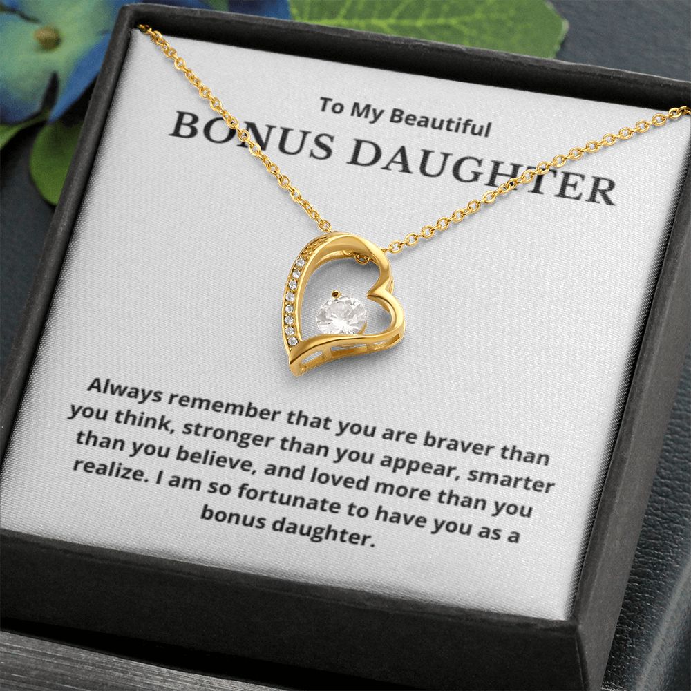 BONUS DAUGHTER gift for step daughter wedding gifts step daughter necklace gift to step daughter from bride groom stepmother BIRTHDAY gift